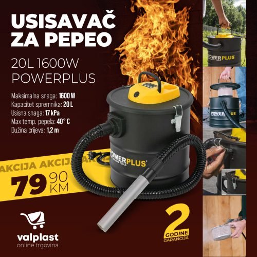 Powerplus usisivač za pepeo POWX3013 20 L 1600 W