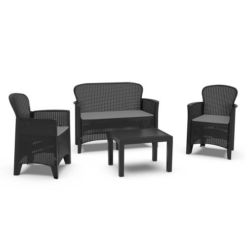 PROGARDEN baštenski set Palermo antracit sa jastucima