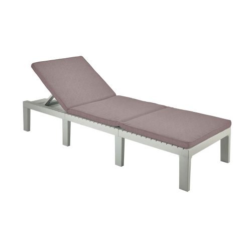 SLOŽIVA LEŽALJKA HAITI SA JASTUKOM 65 x 195 x 78 cm – 5 POLOŽAJA BIJELA